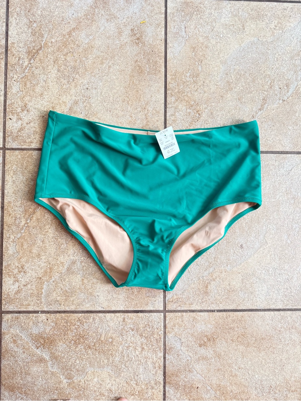 NWT J.Crew Solid Green High Waisted Bikini Bottom Women’s Size XXL